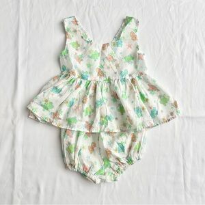 The Vintage Zoo/Animal Print Babydoll Top & Bloomer Set 🍀 Size 6-9 Months